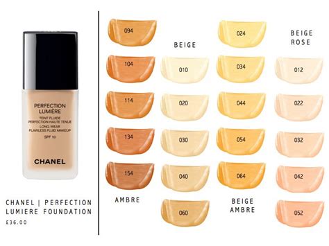 buy chanel perfection lumiere foundation online|chanel foundation color shade chart.